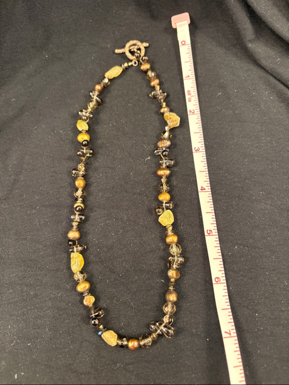 Handmade Brown & Gold Bead Necklace